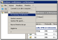 Provisioning Condivisione