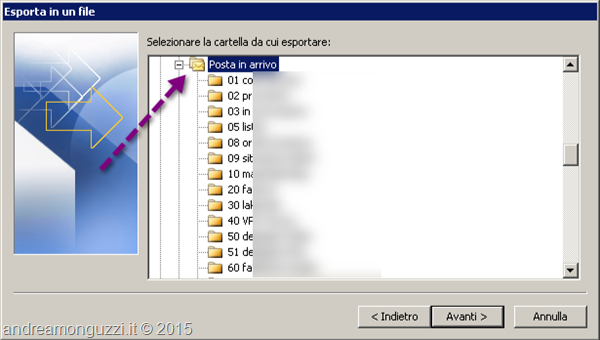 Outlook come esportare indirizzi da posta in arrivo