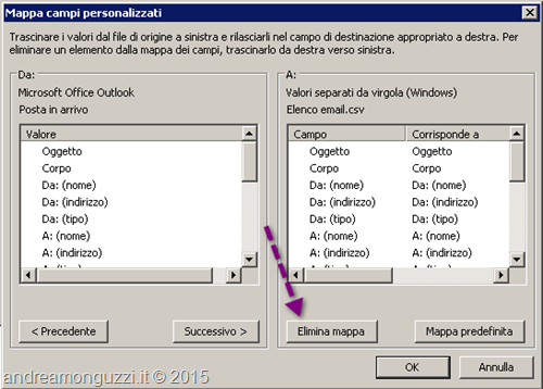 Outlook come esportare indirizzi da posta in arrivo